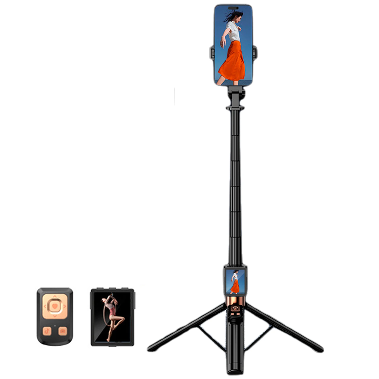 

Floor Standing Tripod Selfie Stick With WiFi Screen Mirroring Device Selfie Stick Tripod Smartphone