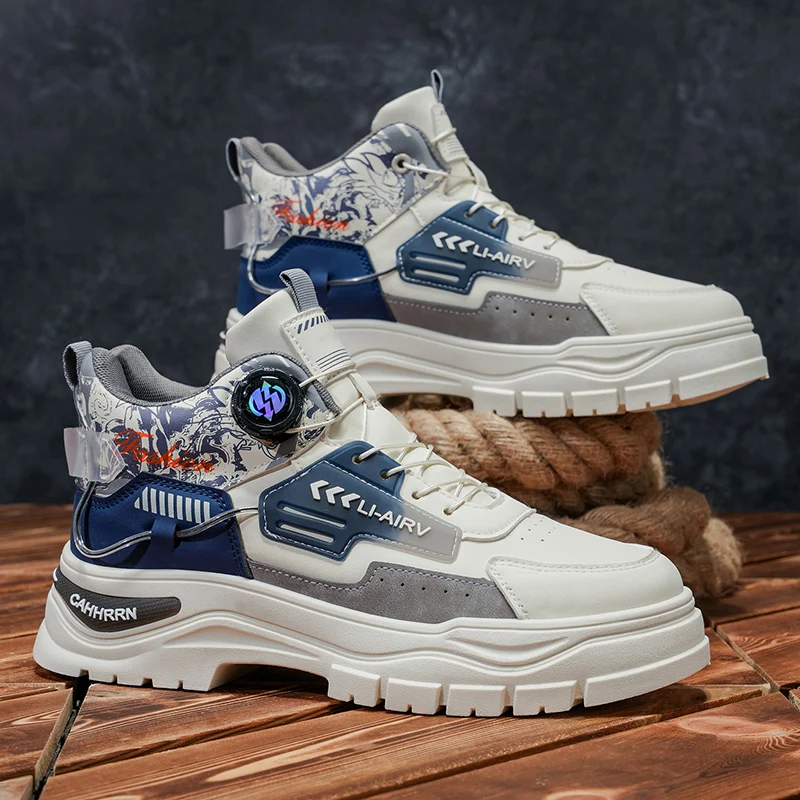 

Men's boots four seasons soft sole non-slip outdoor boots fashion youth sports Joker tooling boots high-top comfort casual boots