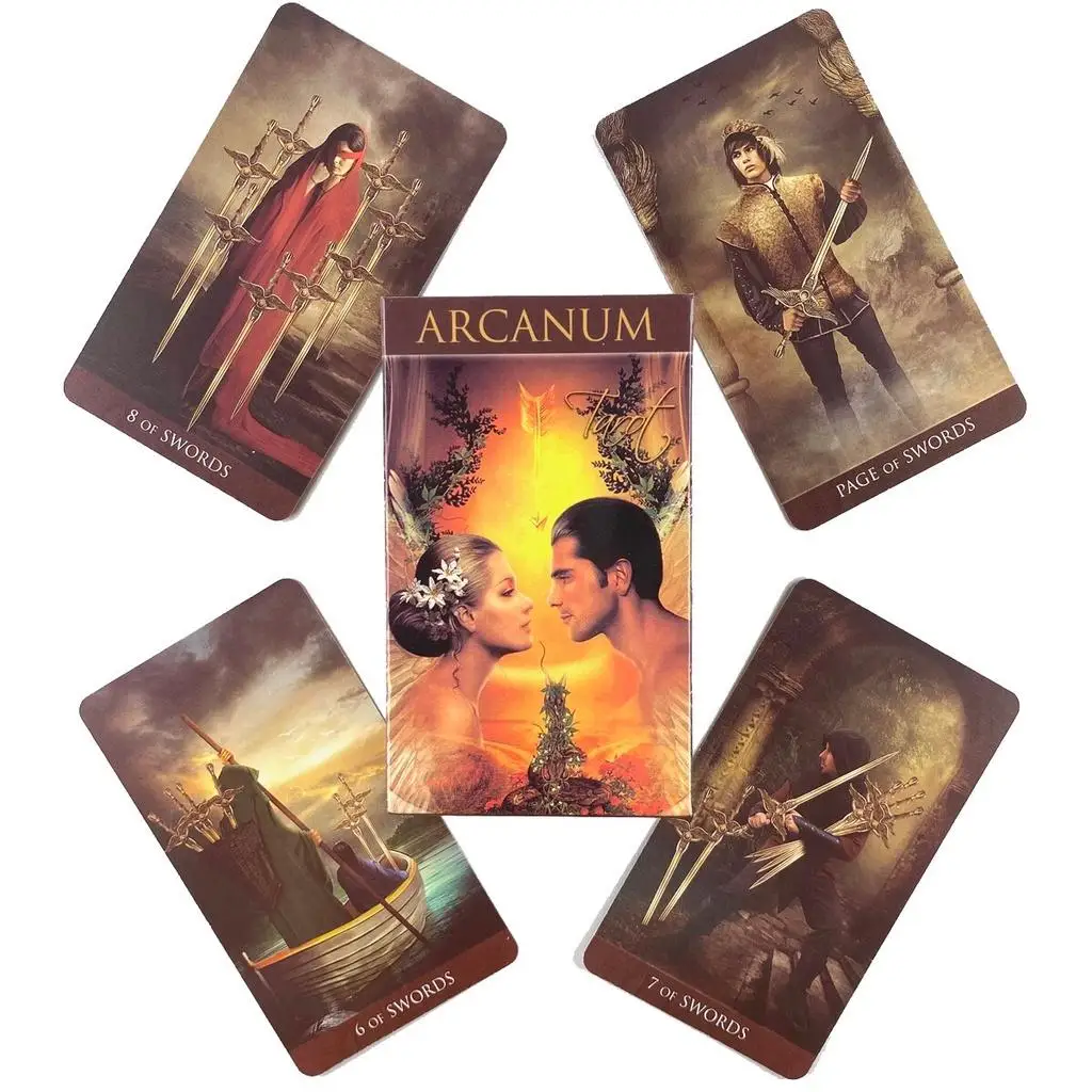 10.3*6cm Full English Arcanum Tarot 78 Cards Deck Mysterious Divination Oracle Playing Card Family Party Board Game