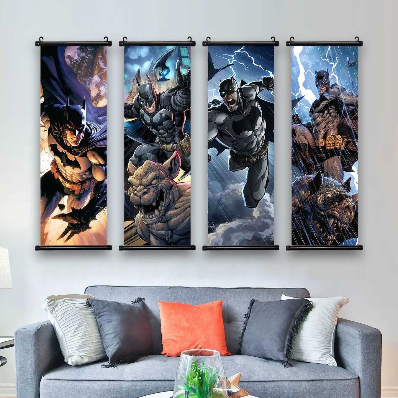 DC Batman Hanging Scroll Poster Movie Wallpaper Wall Artwork Canvas Painting Home Decoration Art Print Bedroom Decor Gift