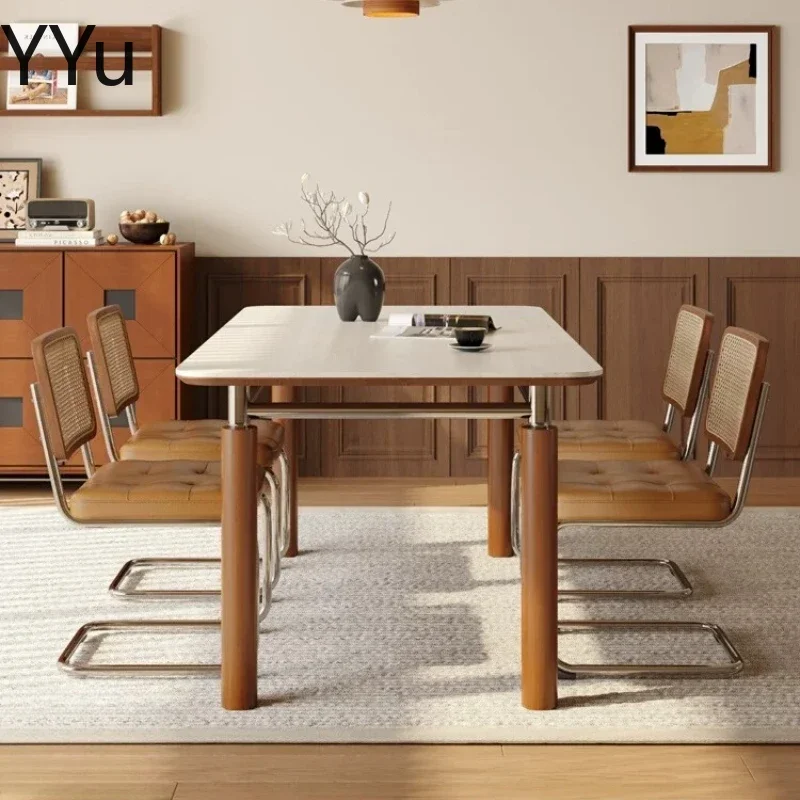 Party Minimalist Dinner Table Design Modern Unique Wooden Commercial Dining Table Luxury Restaurant Mesa De Cocina Furniture