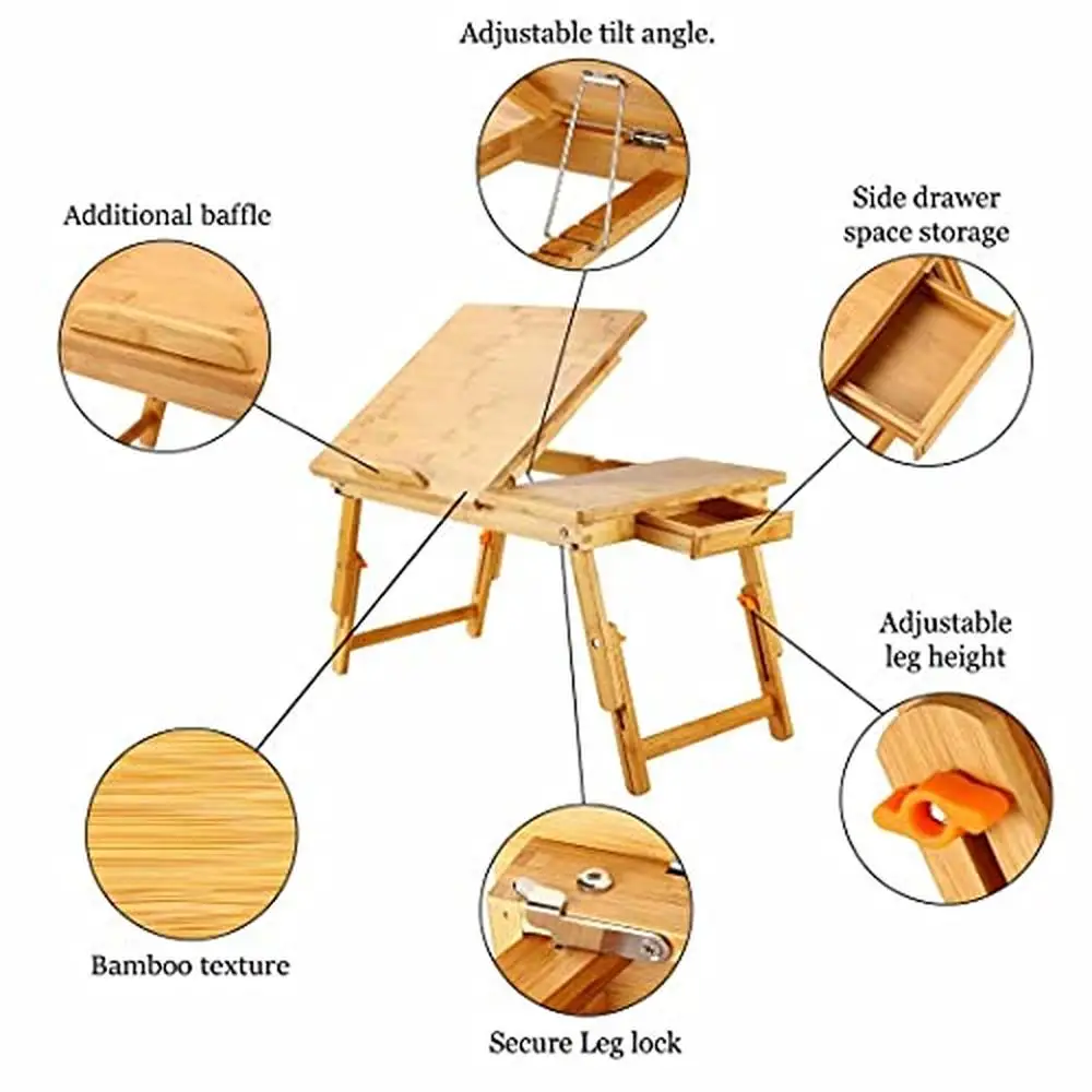 Escritorio ajustable para computadora portátil y juego de sillas de piso portátiles, escritorio de pie multiusos y asiento cómodo, soporte trasero para el hogar o la oficina y