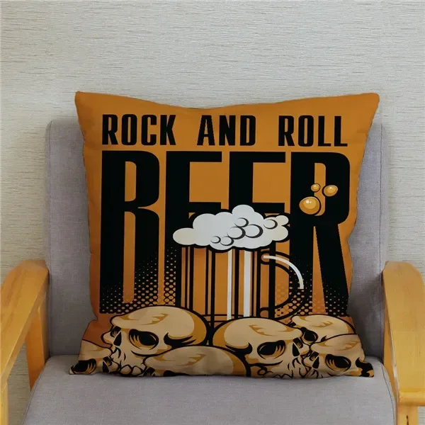 Home Decor Rock Music Print Pillowcases Bedroom Cushion Covers