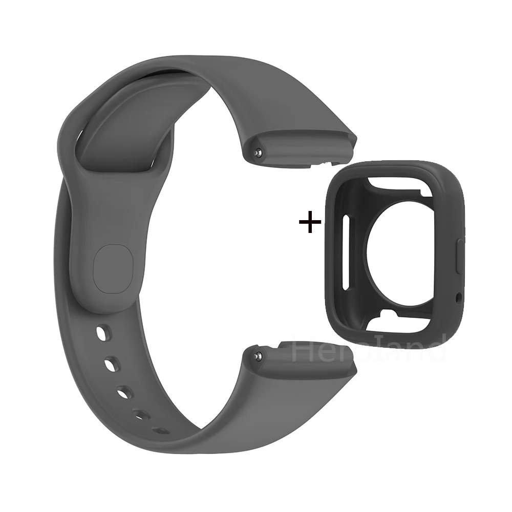 Silicone Band Strap para Redmi Watch 3 Active, Redmi Watch 3Lite Watchstrap, Smart Sport Pulseira, Pulseira + Estojo de Proteção