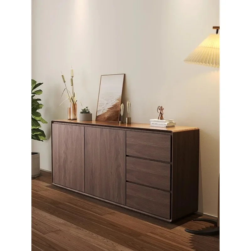 

Modern simple side cabinet integrated against the wall solid wood small apartment restaurant locker