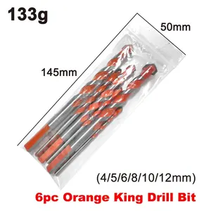 Bộ bit khoan hợp kim cứng, kim cương lớp phủ, công cụ khoan tường, cam, 4mm, 5 mm, 6 mm, 8 mm, 10 mm, 12 mm, 6 chiếc 8 Mũi khoan bán hàng chính cho sứ Sứ - 5