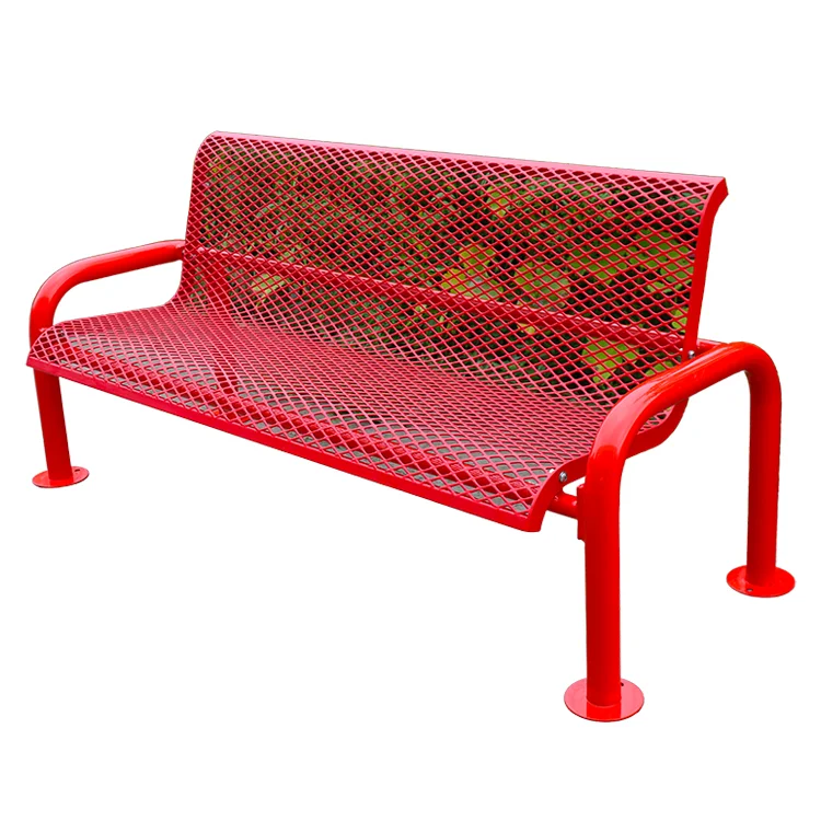 

Custom Outdoor Furniture Steel Bench Outside Public Park Metal Bench Seating Out Door Garden Patio Iron Chair Bench Manufacturer