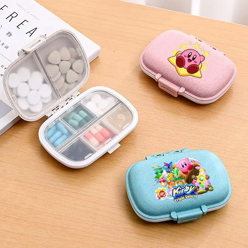 

Star Kirbys Pills Organizer Case 8 Grids PillBox Candy Storage Box Kawaii Travel Outdoor Portable Mini Medicine Pill Case Gift