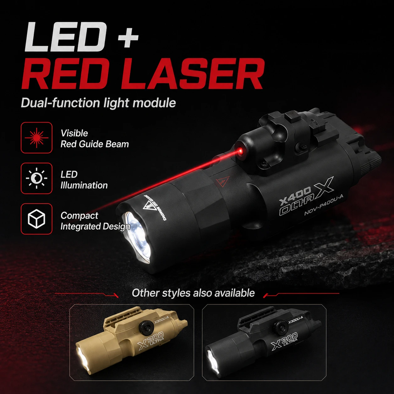 X300 X400 Type Versatile DIY Craft Light Module LED Lamp with Laser Light for Hobby Hand‑Building
