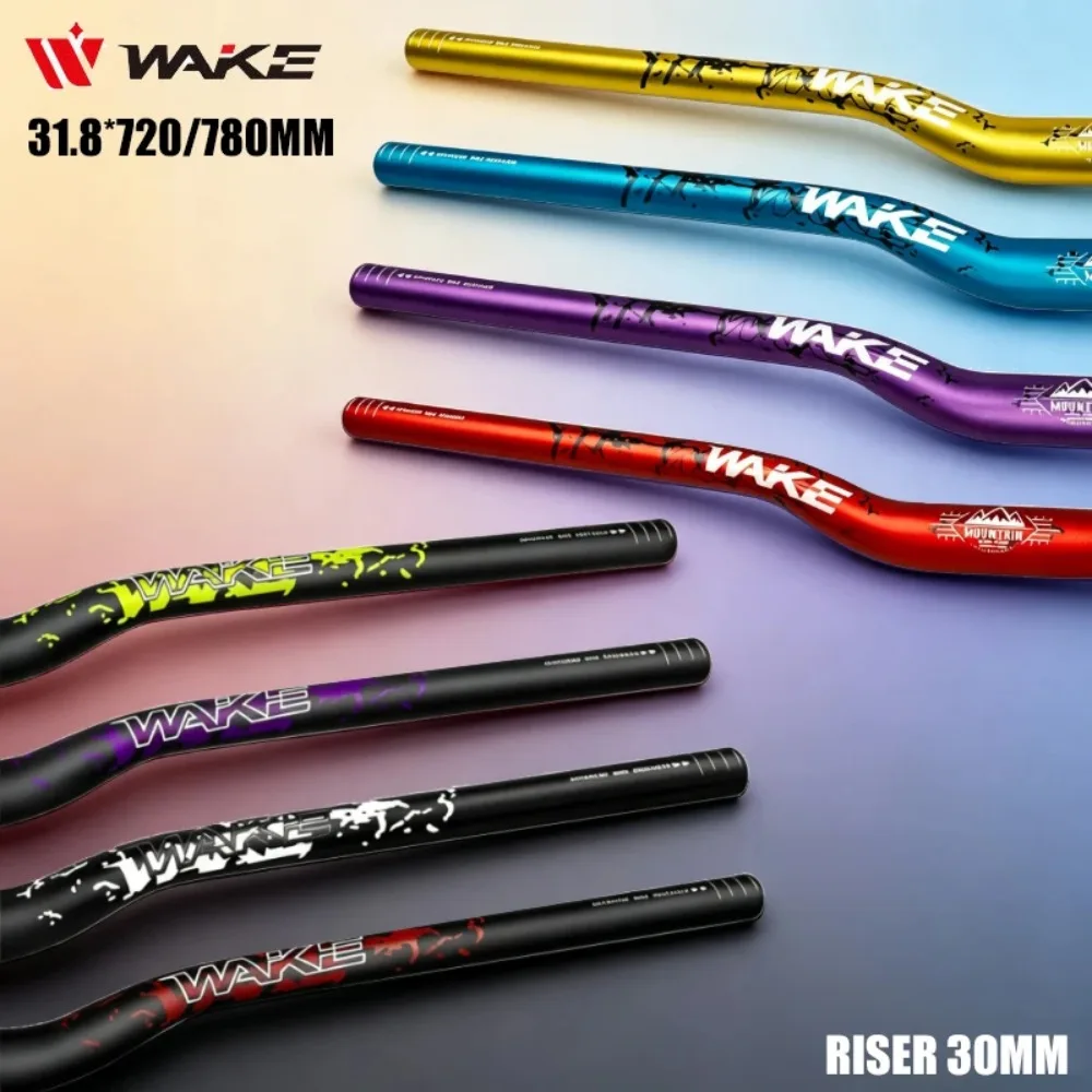 WAKE 720mm 780mm Fahrradlenker für MTB Stoßfester Fahrradlenker 31,8mm Aluminiumlegierung Fahrrad-Riser-Lenker Radsport-Lenker