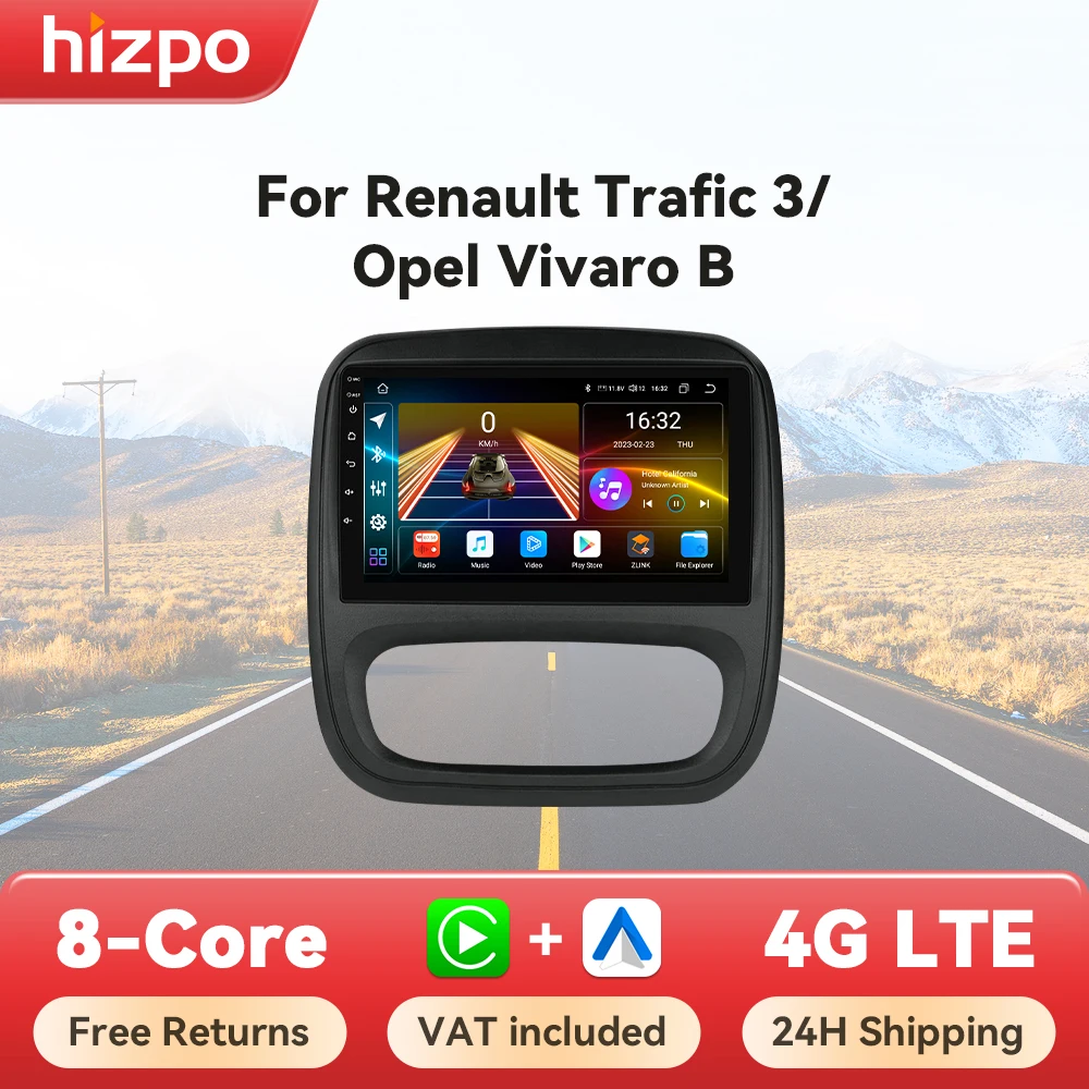 Hizpo Car Radio For Renault Trafic 3 2014- 2021 Opel Vivaro B 2014 - 2018 Autoradio CarPlay Android Auto Intelligent Systems 4G