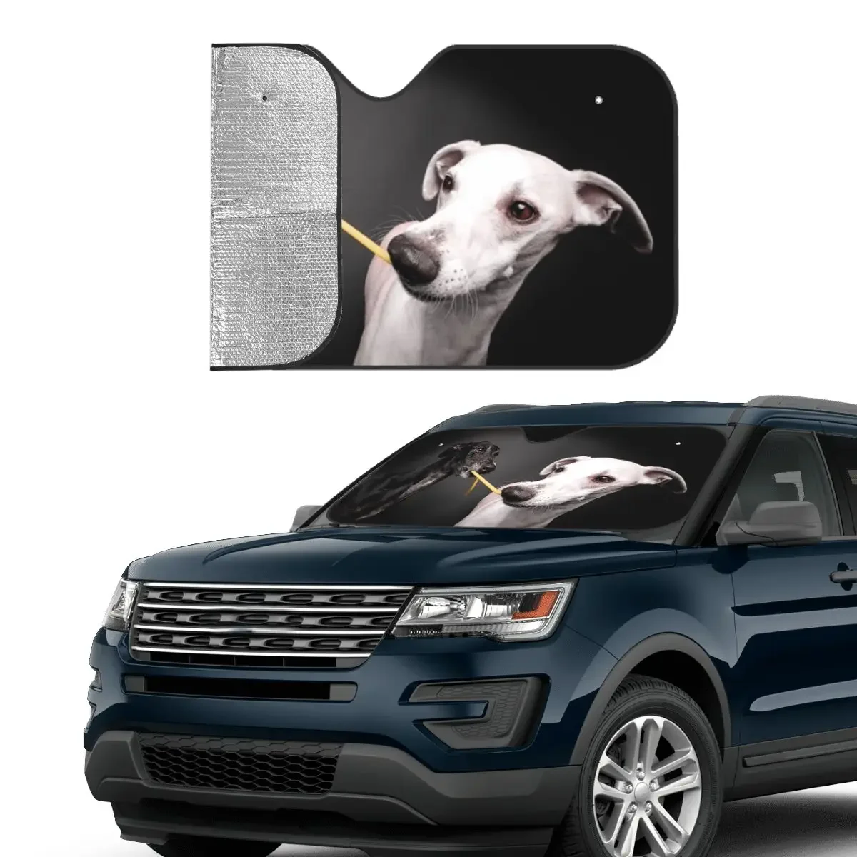 Greyhound Whippet Lurcher Galgo Dog Windshield Sunshade Funny Car Front Windshield 70x130cm Sun Visor Heat Reflector