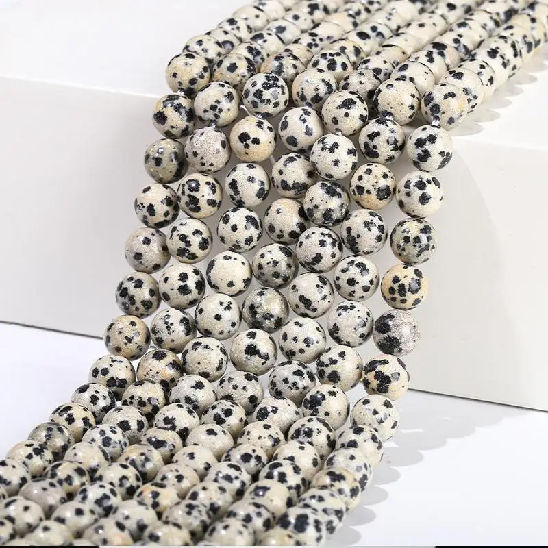 4 6 8 10mm Natural Dalmatian Jasper Beads Round Loose Spacer Bead For Jewelry Making Diy Necklace Bracelet Accessory Findings