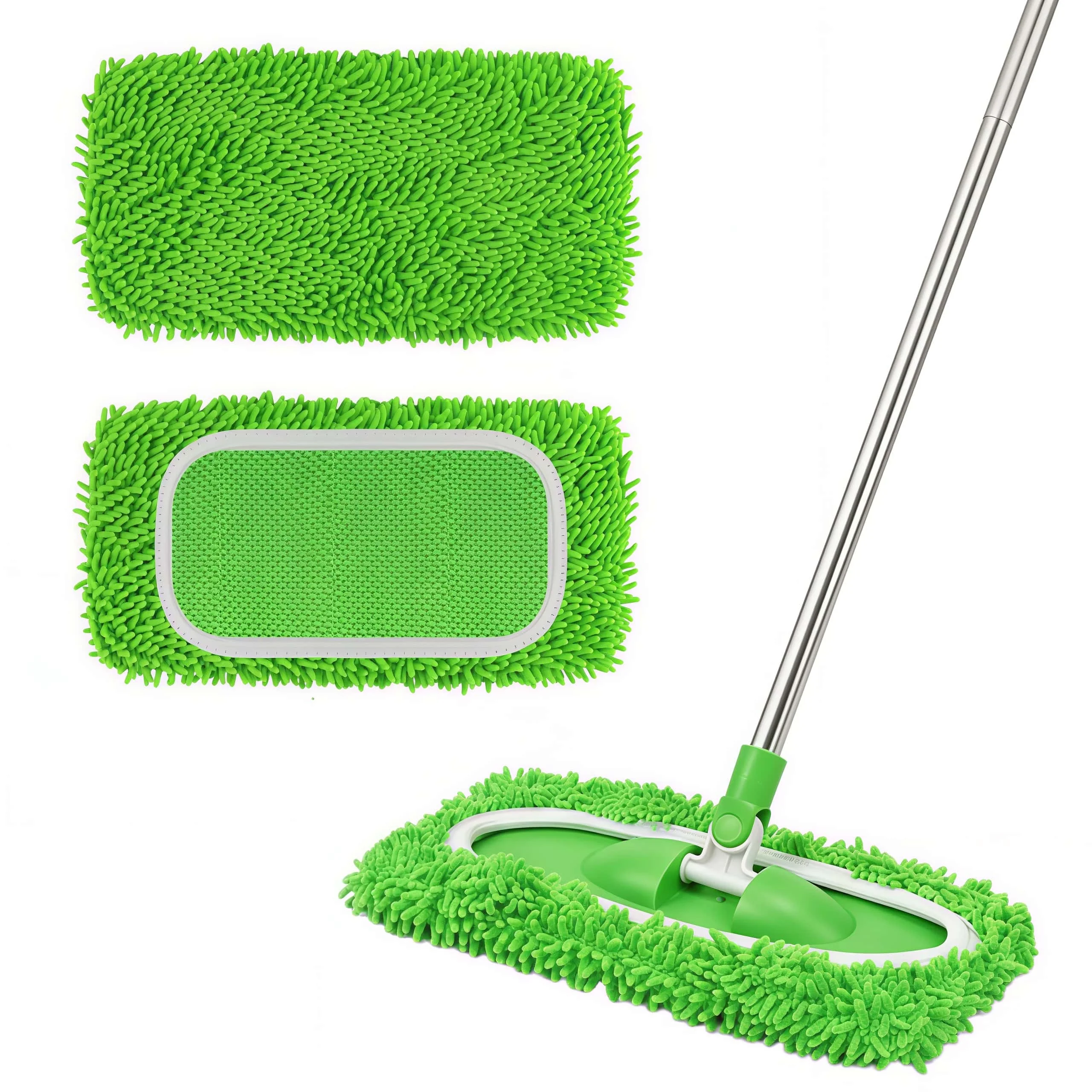 2 Peças de Almofadas de Microfibra Reutilizáveis Compatíveis com Mop Varredor, Refil de Almofada para Limpeza Úmida, Pano Lavável para Limpeza a Seco