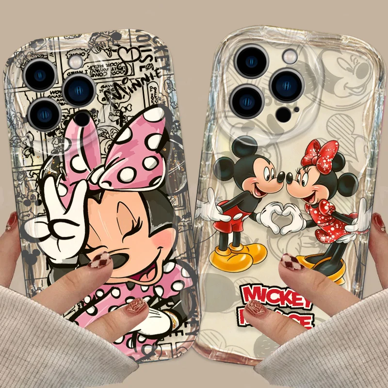 Minnie Disney Mouse Cute For Apple iPhone 15 14 13 12 11 XS XR X Pro Max Plus Wave Oil Funda Cover Phone Case