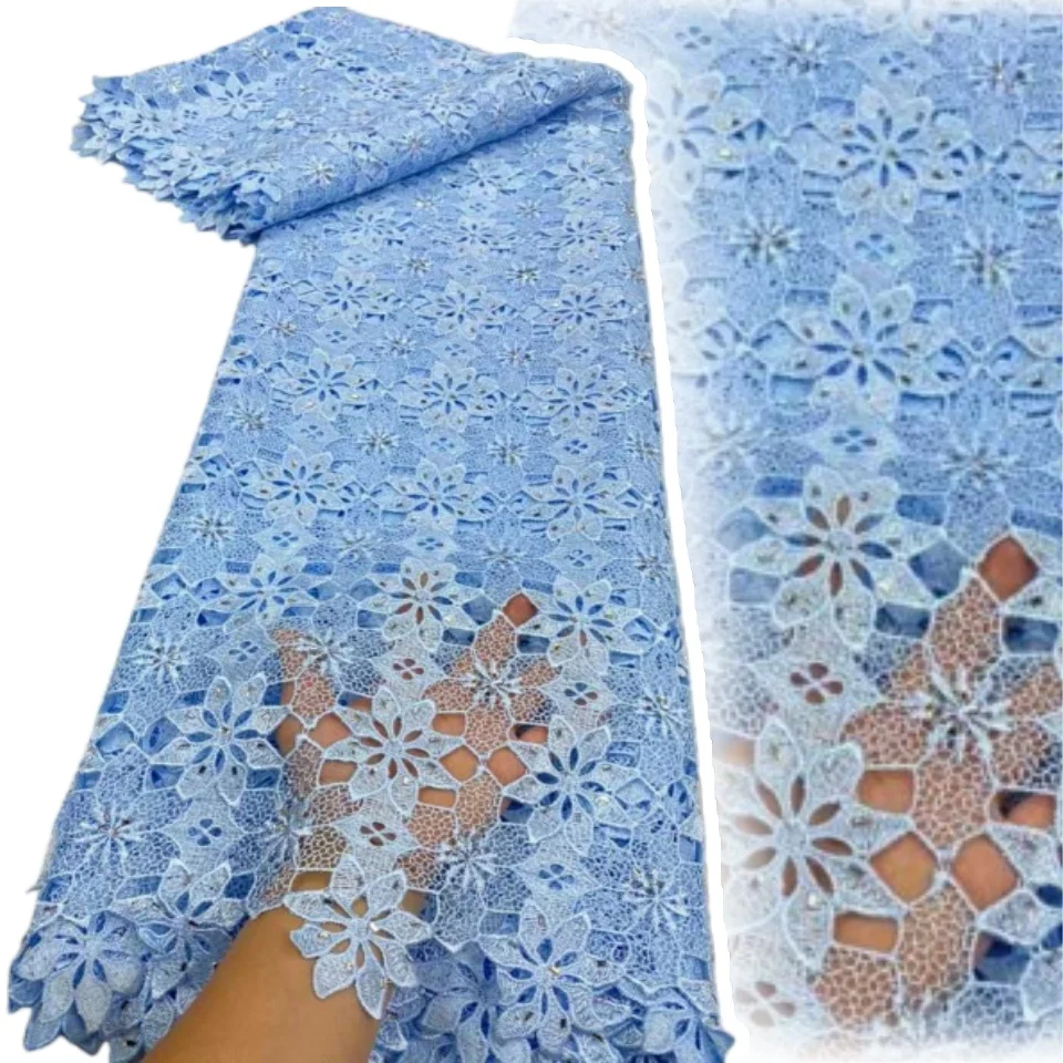 

Latest White Stones Cord Lace 2025 Luxury African Luxury Fabrics Burnt Orange Nigerian Guipure Cord Lace For Cloth Sewing SZ1666