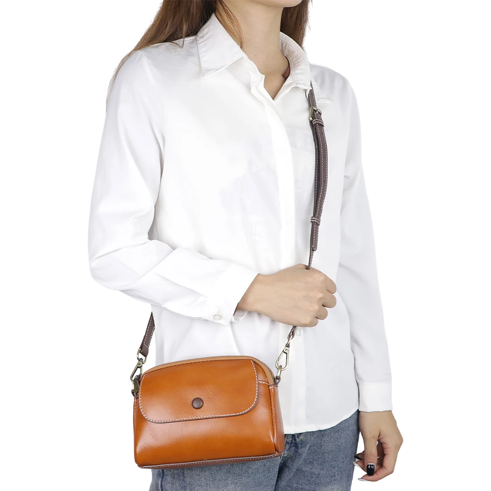 

Royal Bagger Vintage Shoulder Crossbody Bags Genuine Leather Casual Small Square Bag 2111