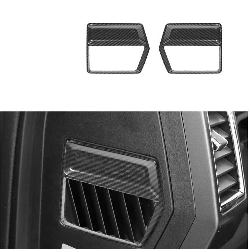 

Fit for Ford F150 2017-2020 Raptor 2019 2018 LTD Auto parts Carbon fiber color Dashboard Side Small Vent Outlet Overlay Cover