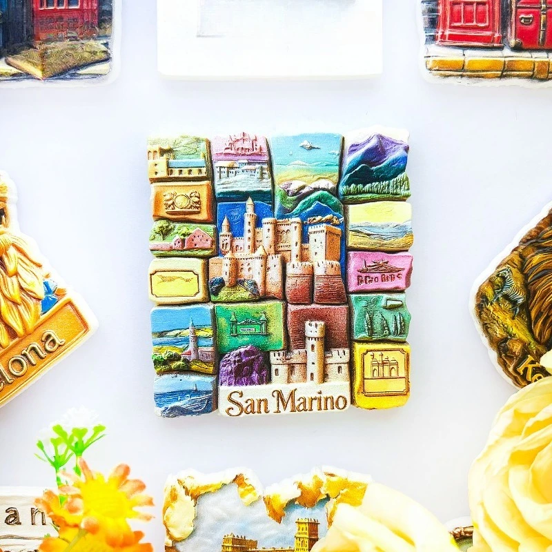 San Marino Castle Fridge Magnet - Iconic 3D Hilltop Fortress Souvenir Unique Historic Republic Gift for Travel & Medieval Decor