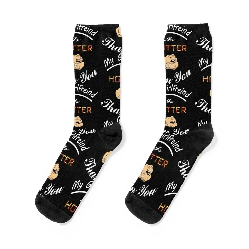 My Girlfreind Is Hotter Than you Socks cartoon halloween Socks Women's Men's