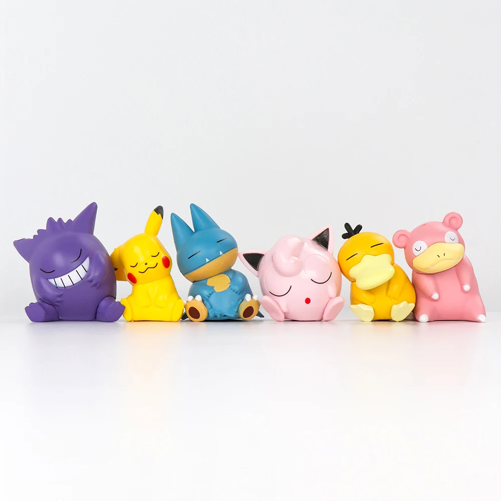 6Pcs Pokemon Figur Pikachu Charmander Squirtle Anime Cartoon Puppe Spielzeug für 2D Action Figure Sammlung Geburtstag Geschenk – Detail 3