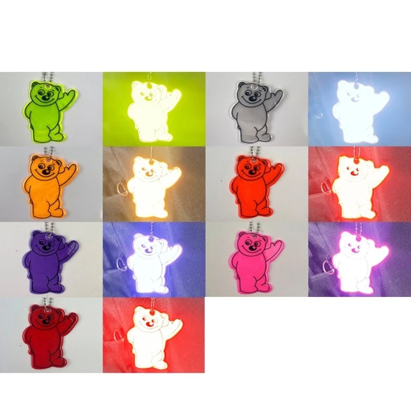 พวงกุญแจหมีสะท้อนแสง พวงกุญแจเกียร์สะท้อนแสง สำหรับกระเป๋าเสื้อผ้า