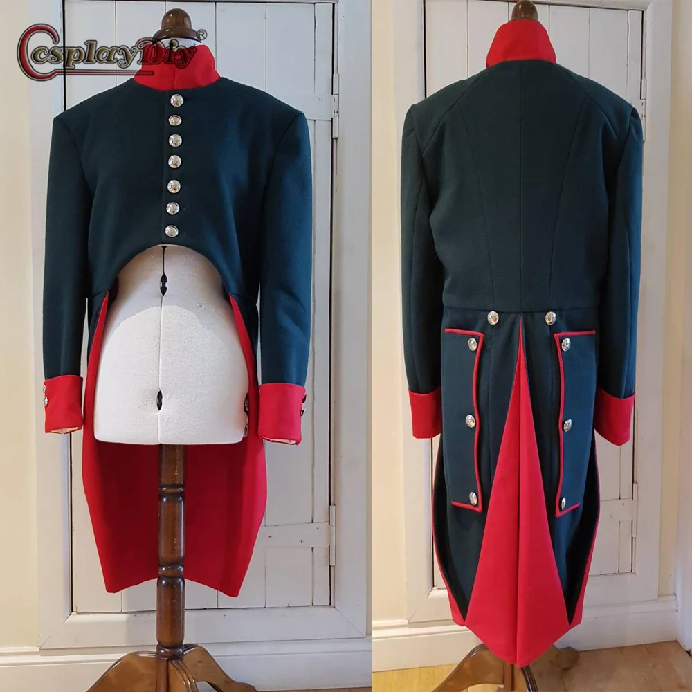 

18th Century Revolutionary Coat Military uniform Victorian Elegant Gothic Tailcoat Men's Ball Suit Medieval Regency Costume