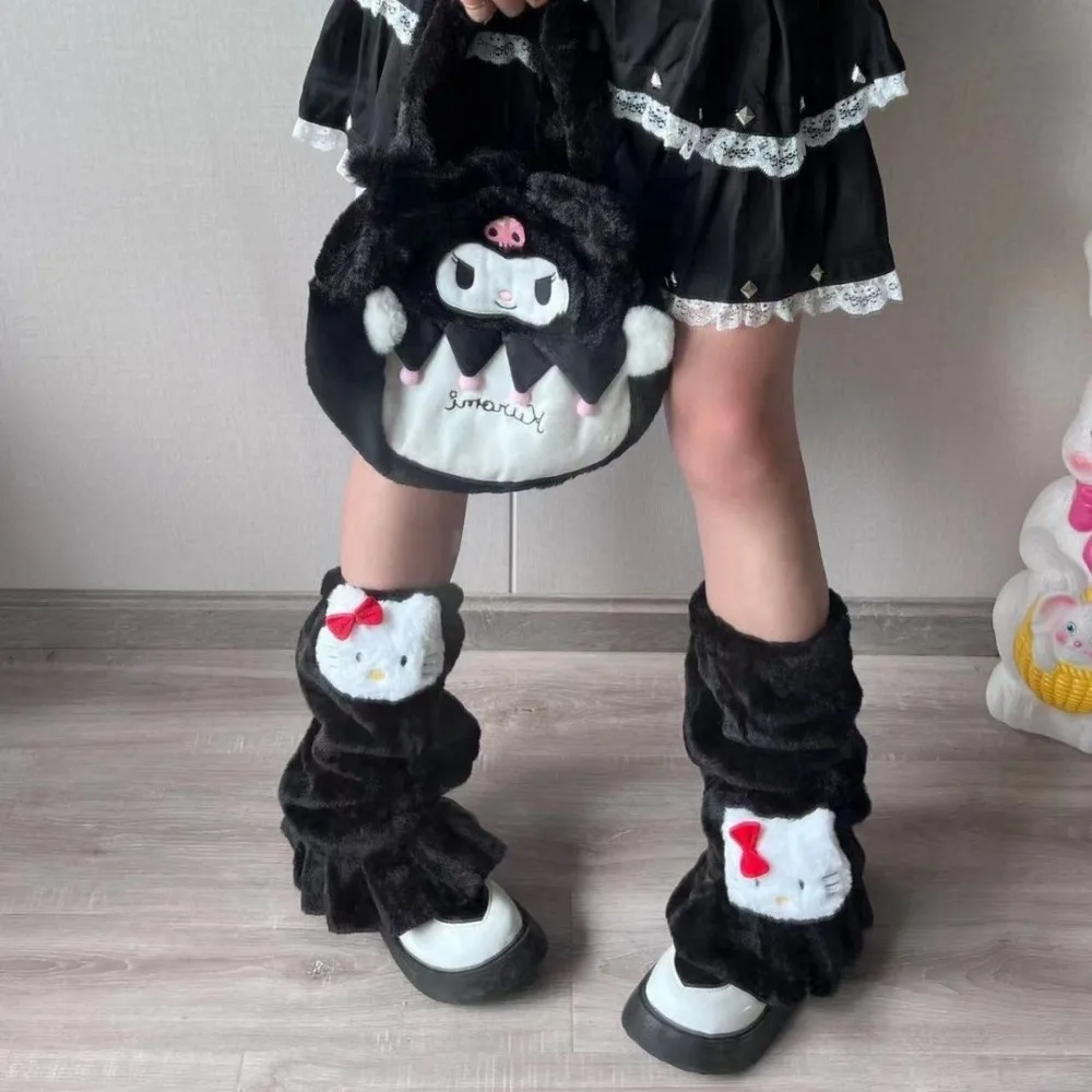 Sanrio Hello Kitty Leg Warmers Kawaii Lolita Plush Loose Socks Anime JK Y2k Harajuku Japanese Gothic Gothic Girl Gift