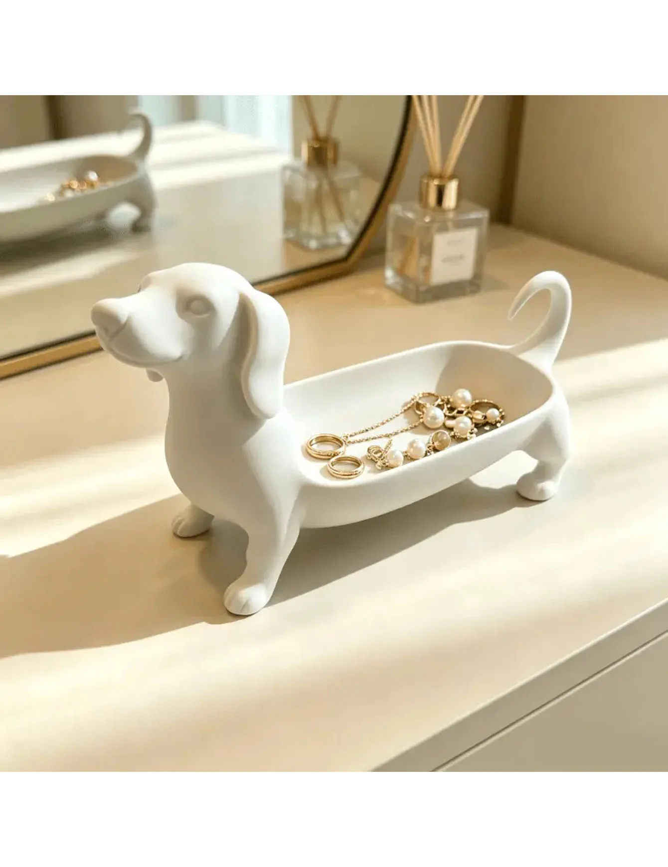 Sausage Dog Jewelry Storage Tray - Key Storage Tray/Bedroom Bedside Table Phone Glasses Storage Artifact Desktop Decoration
