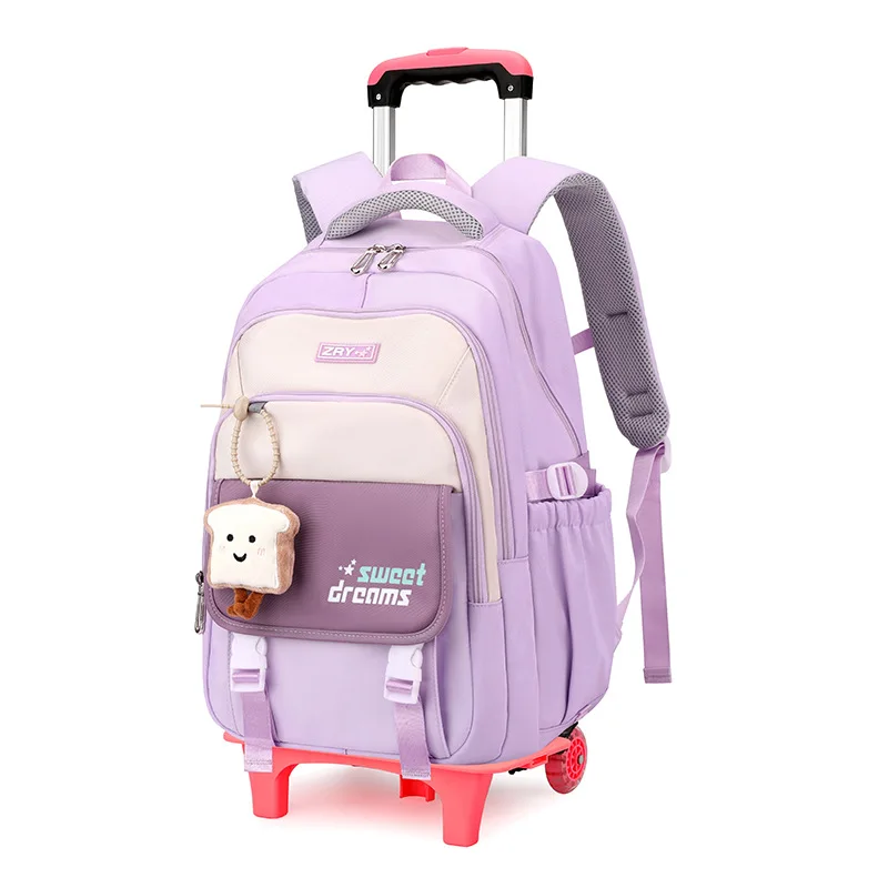 

stair climbing trolley bag for school Primary Middle school backpack with 6 wheels large capacity backpack with many pockets