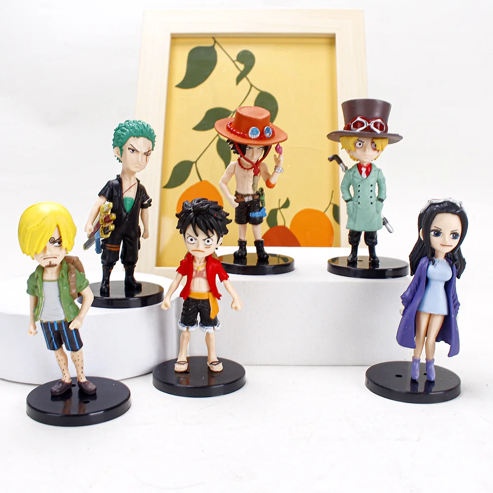 6 шт./компл. One Piece Ronoa Zoro Monkey D Luffy ACE Robin Vinsmoke Sanji аниме ПВХ фигурки статуя модель куклы игрушки подарки