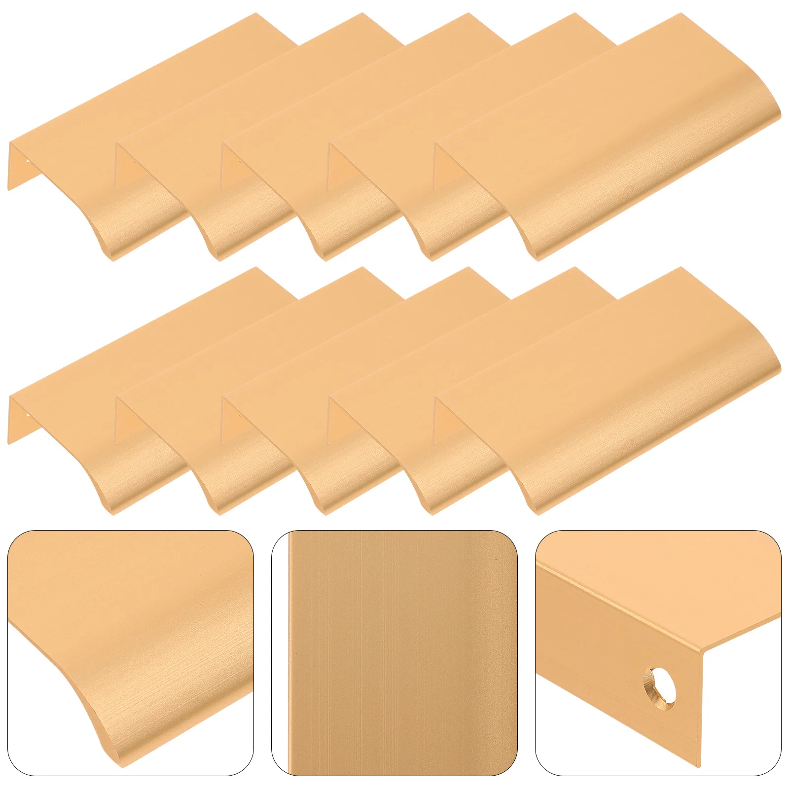

Cabinets Hole-free Handle Door Concealed Cupboard Handles Gold Kitchen Alloy Pulls for
