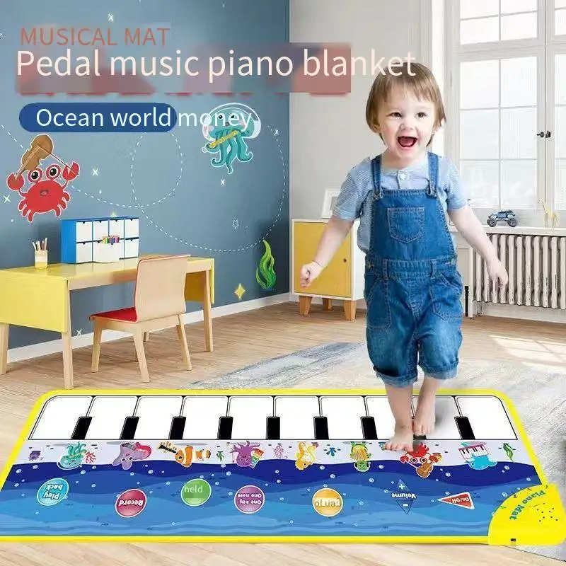 Tappetini musicali per bambini con suoni di animali, tappetino da ballo per tastiera da pavimento per bambini coperta per animali tappetino da gioco Touch, regalo giocattolo per la prima educazione dei bambini