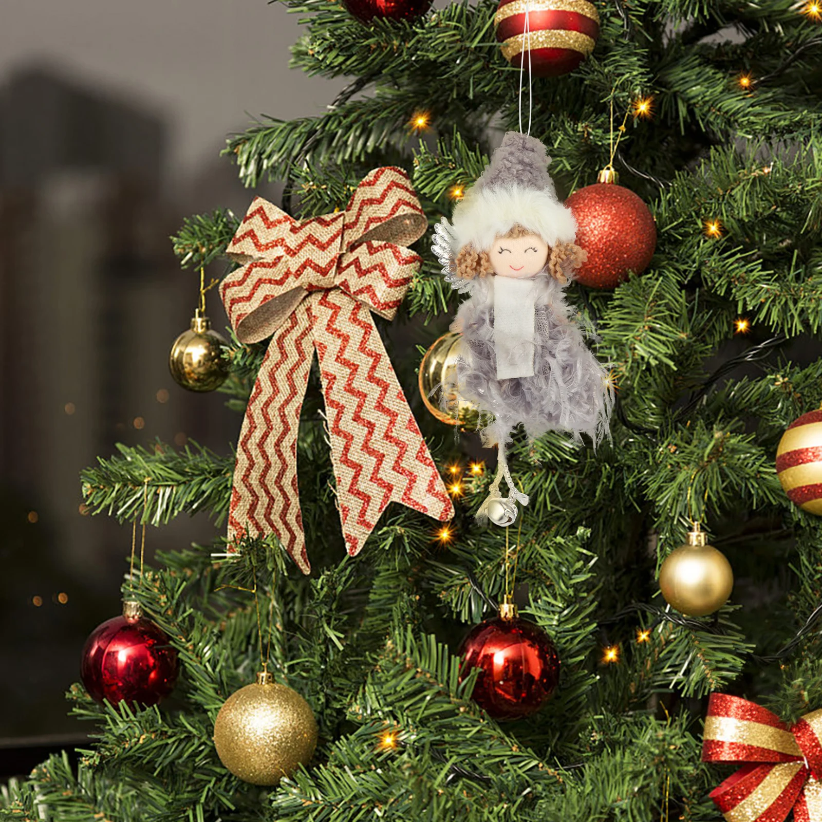 

3pcs Christmas Tree Hanging Ornaments Lovely Angel Pendants Eco-Friendly Festive Decor Xmas Crafts Diy Supplies Wind