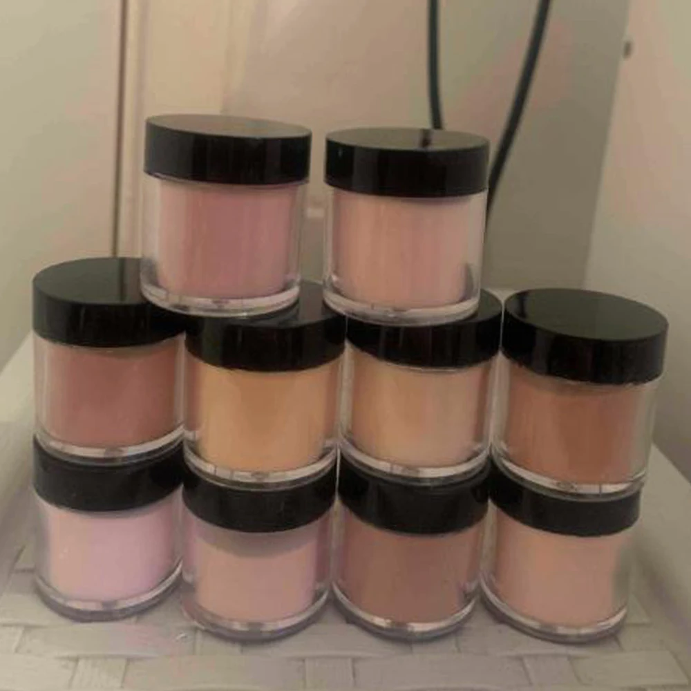 10ml * 10 słoik Nude zestaw proszków akrylowych do paznokci wszystkie pory roku odcienie skóry Nude neutralny akryl do paznokci do rzeźbienia 3D/francuskich przedłużania paznokci&*&