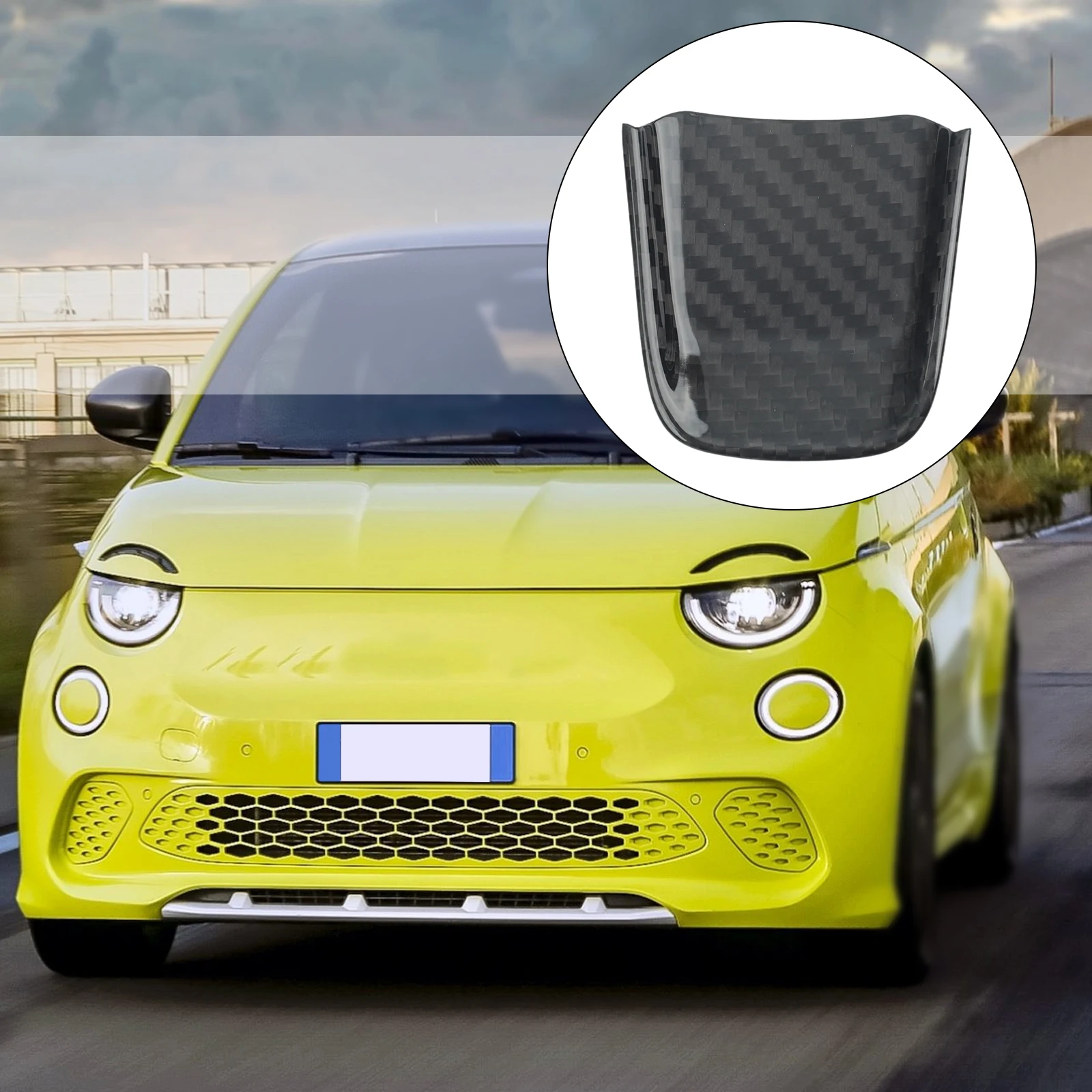 

Для Fiat 500 и Abarth 595 2020-2023: Накладка на руль из карбона, легко устанавливается, износостойкая