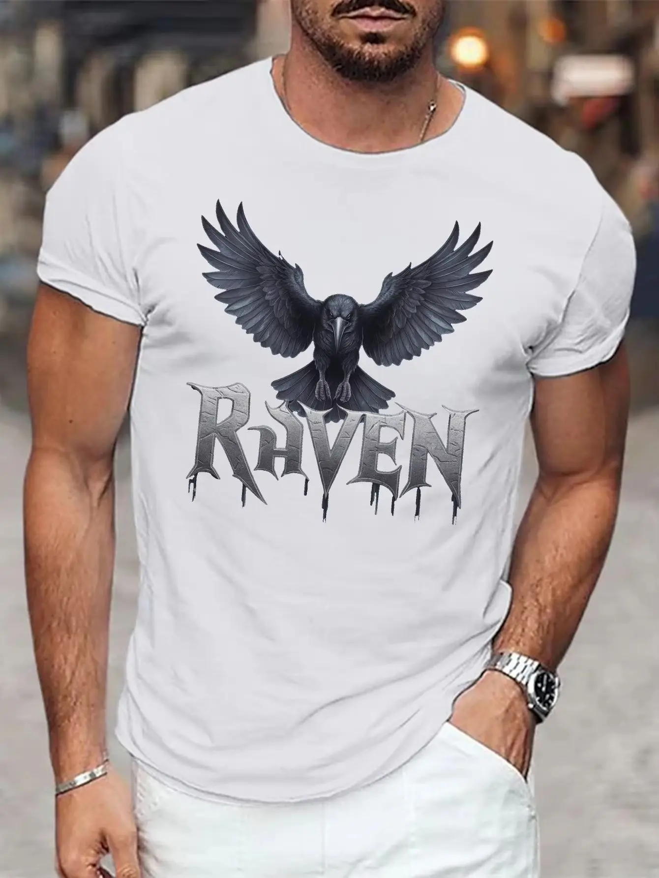 

Street American Original Printed Short-sleeved T-shirt Men's and Women's Retro Comfortable Short-sleeved T-shirt Summer Cotton