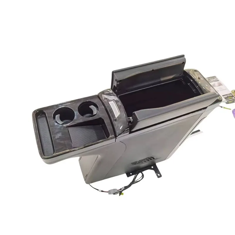 High Quality Luxury ABS Car Armrest Console Box Interior Kits with AC 220V Refrigerator Accessory for Front Multivan T6