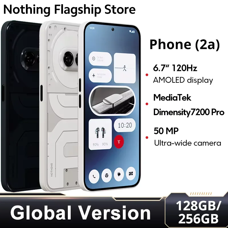 Nothing Phone (2a) Global Version Smartphone Dimensity 7200 Pro Processor Dual 50MP Cameras 6.7