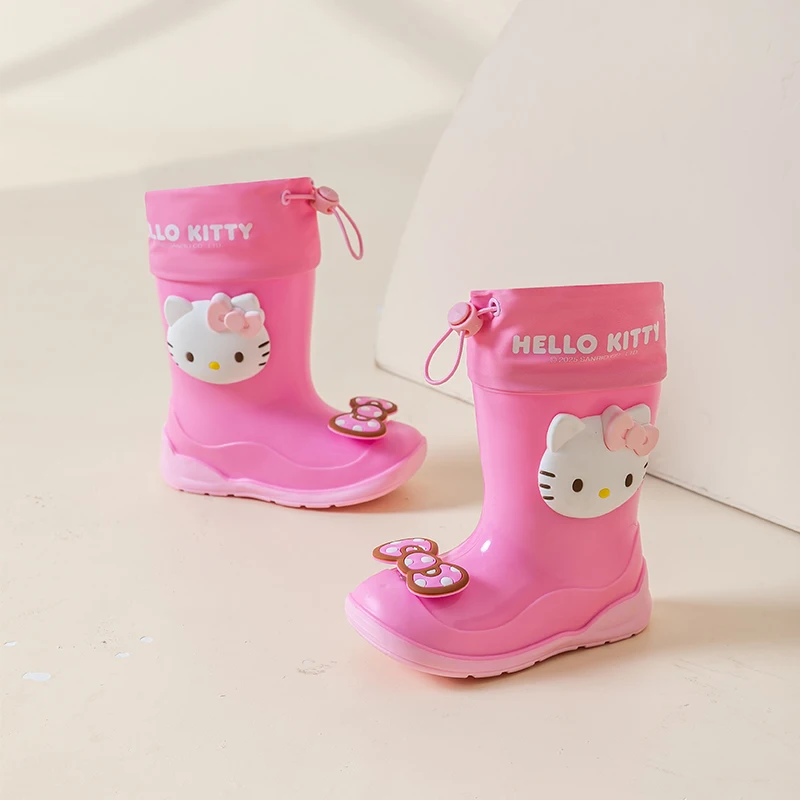 

Sanrios Cartoon child Rain boots Boy Anti-slip Girl student Water shoes water proof rain boots kids HelloKitty Anime figure