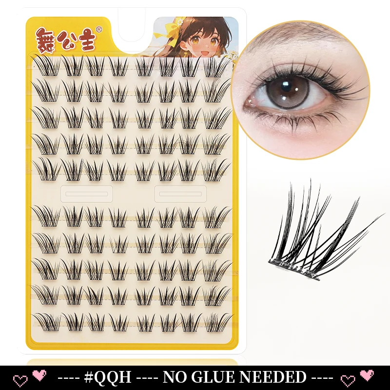 DINGSEN 10 Reihen Selbstklebende Einzelwimpern Ohne Klebstoff DIY Wimpernverlängerung Cluster Handgefertigte Wimpern Natürliche Wimpern – Detail 9