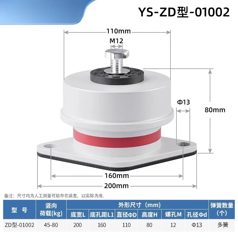 ZD type damping fan spring shock absorber equipment shock pad