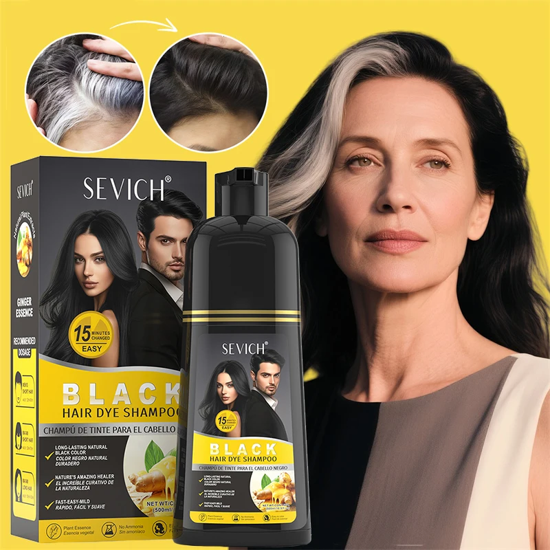 

Hair Color Shampoo Black Hair Dye shampoo Instant Coloring Shampoo Natural Black Color for Men Women Herbal Hair Dye Shampo