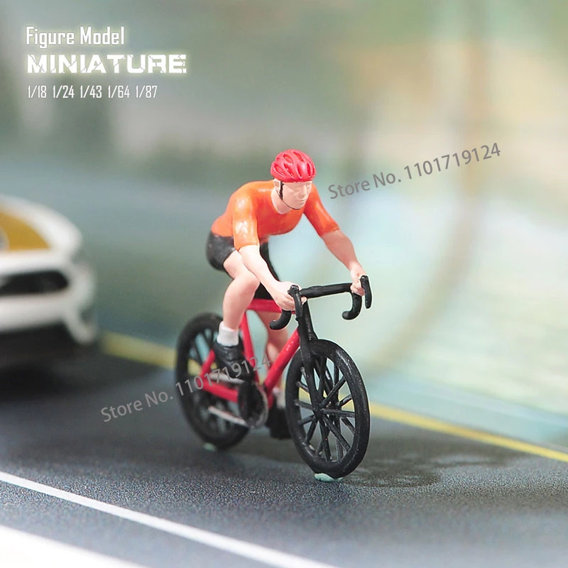 Miniatures 1/18 1/24 1/64 1/43 1/87 Racing Drivers Ride Bicycle Figure Diorama Street Scene Sand Table Prop Model Toy for Cars