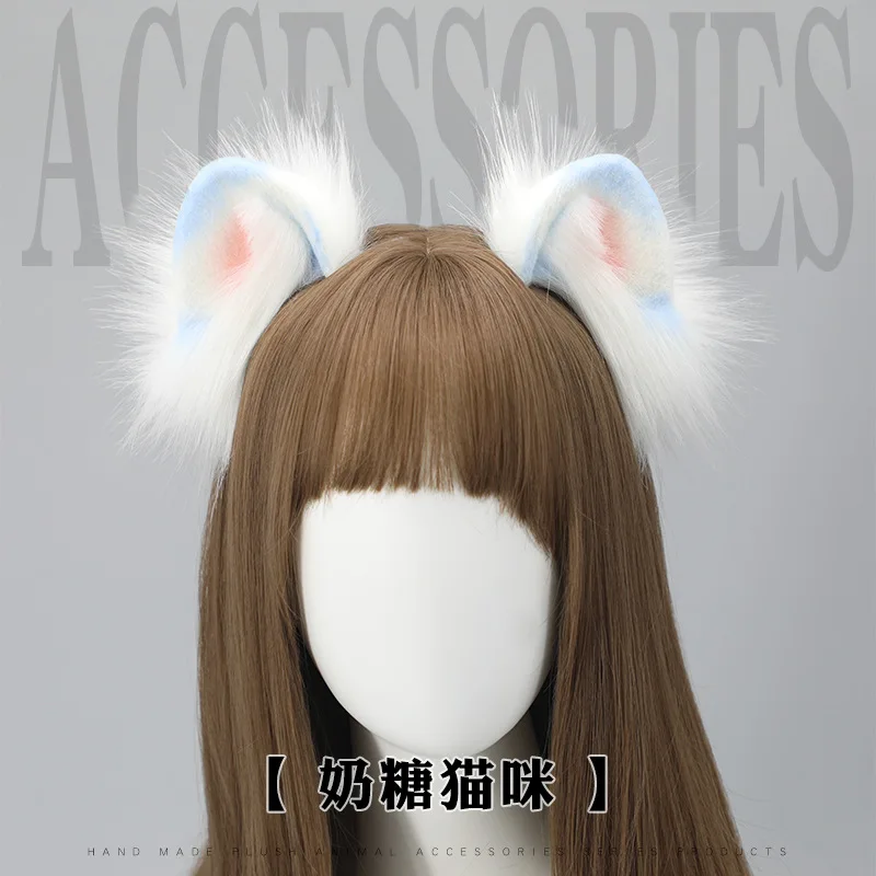 Cute Cat Orelhas Headband para Meninas, Kawaii Anime Sugar Headdress, Cosplay Acessórios para Cabelo, Halloween Party, Hair Hoop, JK