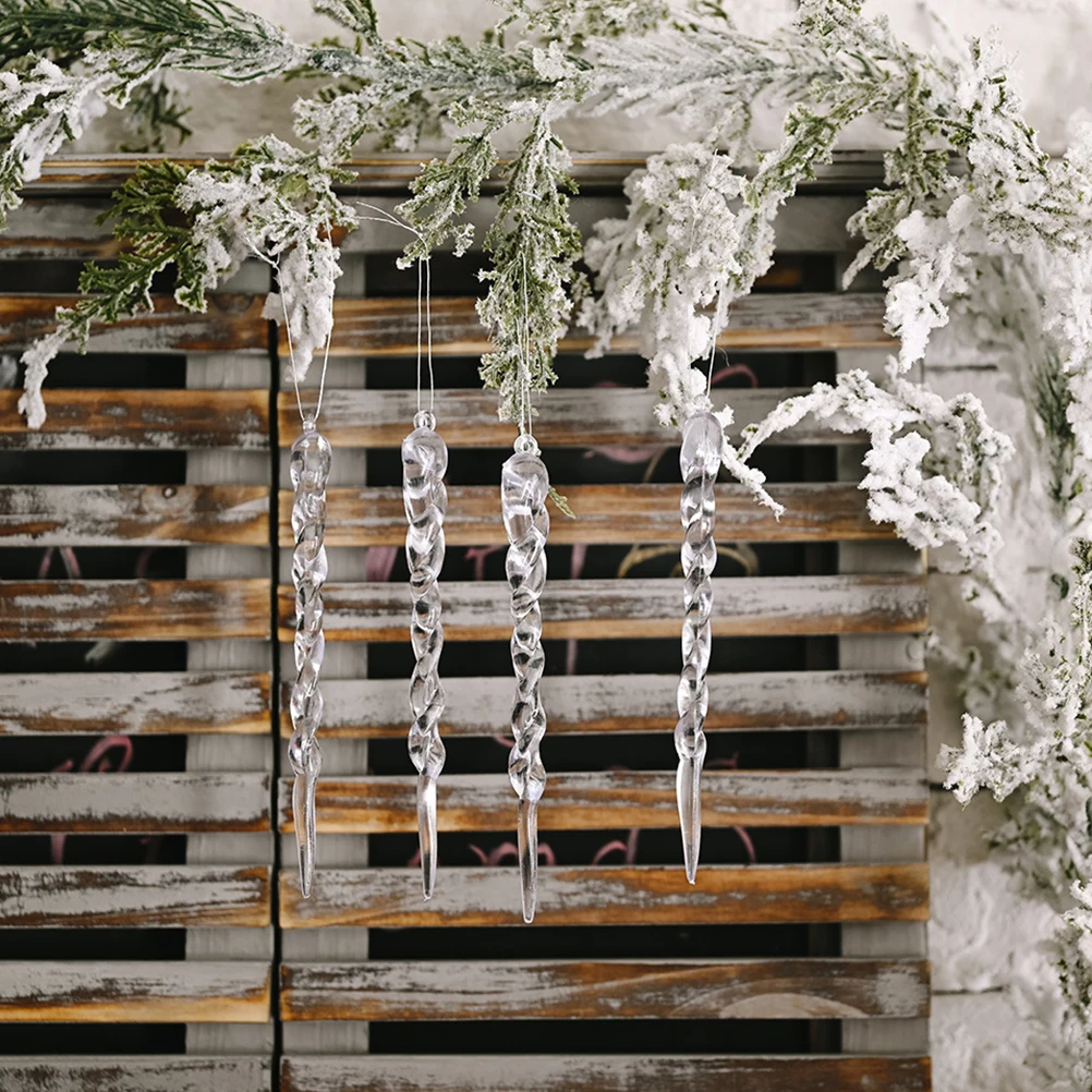 

24Pcs Acrylic Christmas Icicles Pendant Xmas Tree Decor Festival Decoration Acrylic Christmas Icicles
