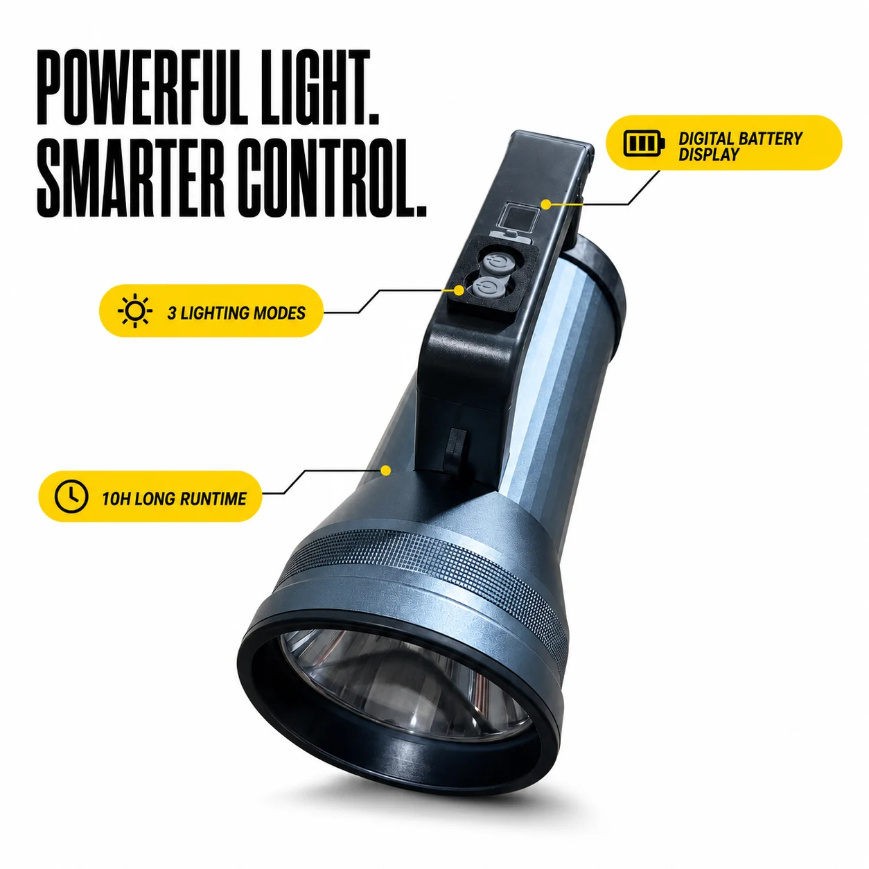 USB-C Rechargeable LED Searchlight 9000mAh/18000mAh Long-Range Handheld Spotlight Fishing Torch Outdoor Camping Emergency Lamp