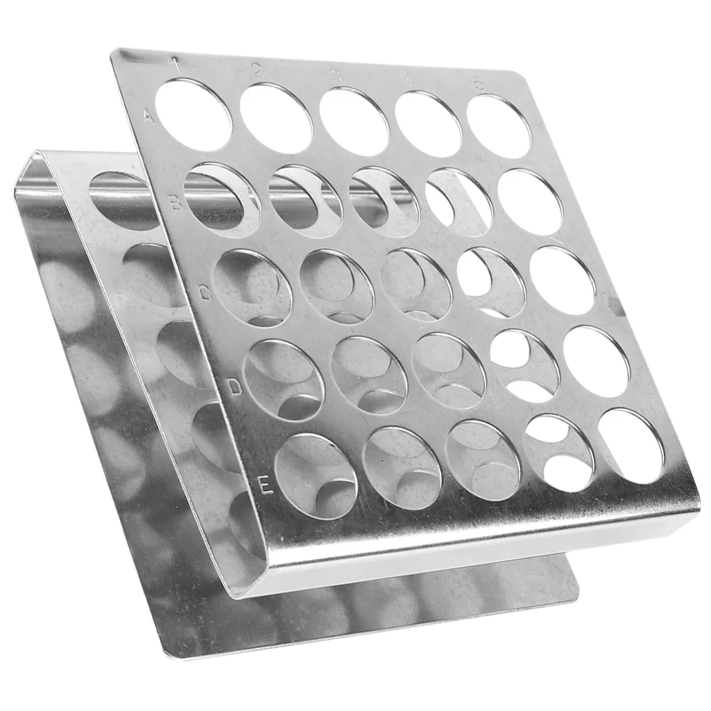 Stainless Steel Test Tube Rack 25-holes Holder Z Shaped Metal Storage Stand Laboratory