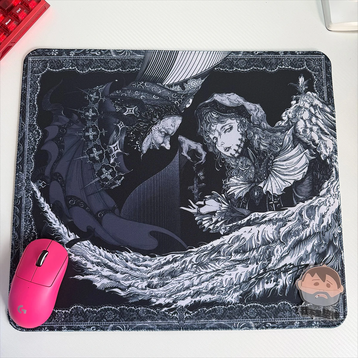 Dark Fantasy Angel vs Demon Mouse Pad Large Gaming Mousepad with Gothic Art Design Desk Mat for FPS CSGO PC Computer Accessories