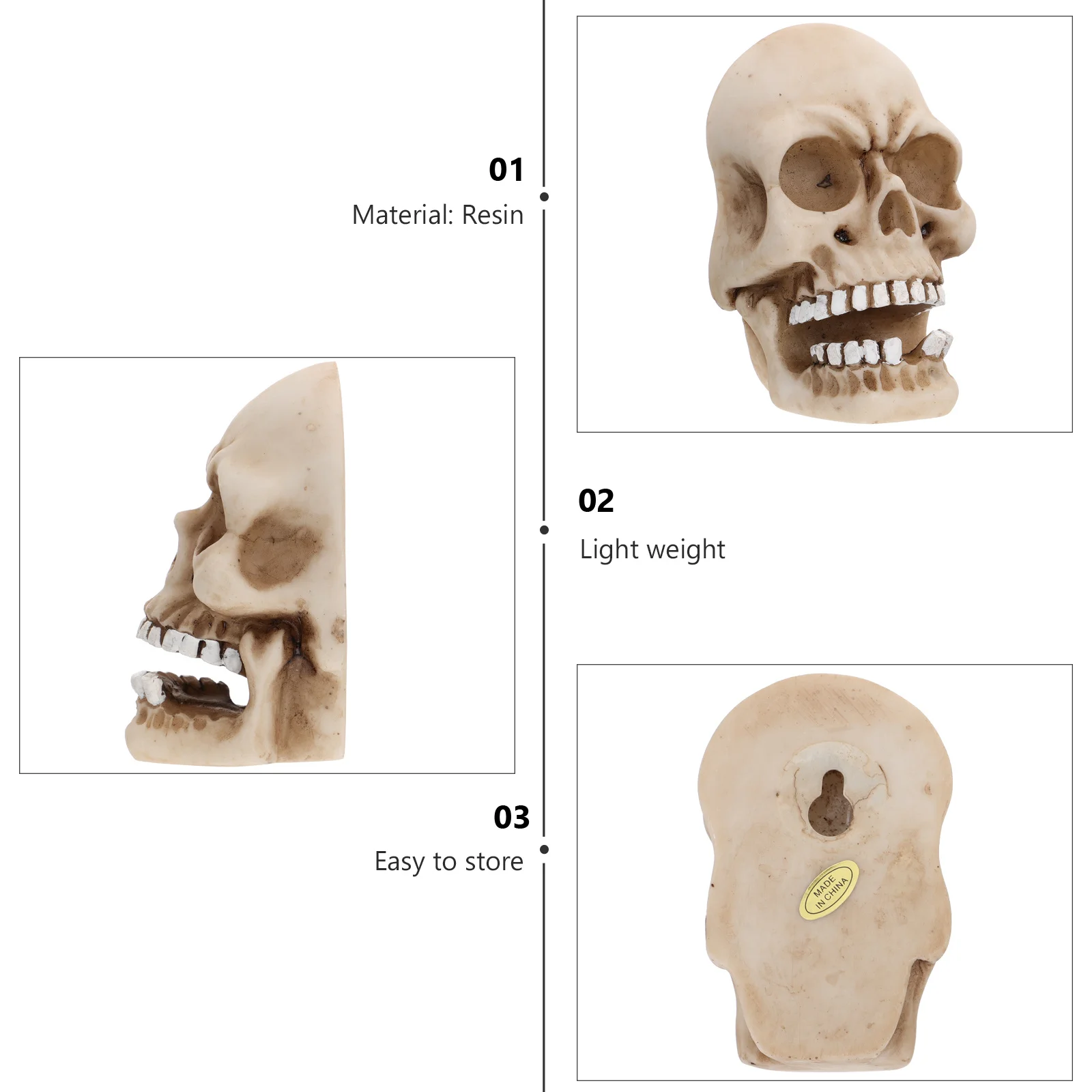 2 قطعة على شكل جمجمة بكرة اللفاف مفتاح تخزين اقفال الصناديق جدار معلق المنظم الراتنج سلك كابل حامل شحن الحبل جبل #2